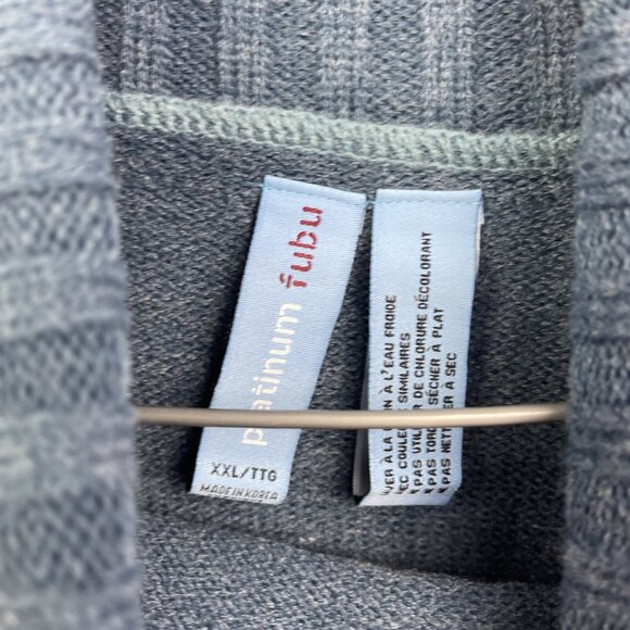 Y2K FUBU Platinum Junkyard Jazz Fat Albert Mens XXL Knit Mock neck sweater Blue - Picture 7 of 16